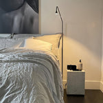 Black and Gold LED Floor Lamp – Minimalist Reading Light for Modern Interiors