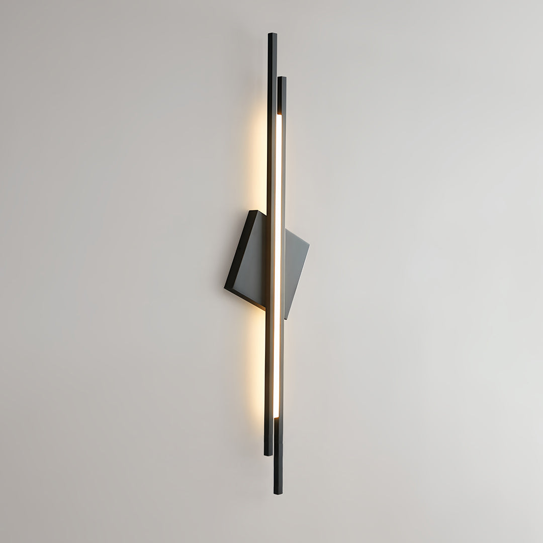 Sculptural Linear LED Wall Sconce in Brass and Acrylic