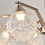 Sputnik Semi Flush Ceiling Light in Sand Nickel with Glass Shades