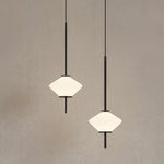 Modern LED Pendant Light for Bedside and Dining Room, Minimalist Glass and Aluminum Hanging Lamp