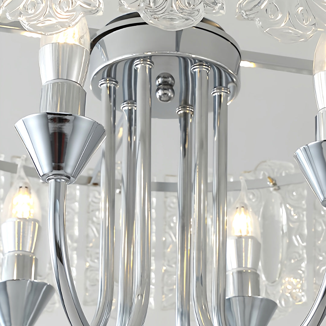 Aurelia Chrome Iron Chandelier — French-Inspired Island Pendant Light
