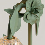 Melt Scented Wax Table Lamp in Vintage Green with Clear Glass Shade