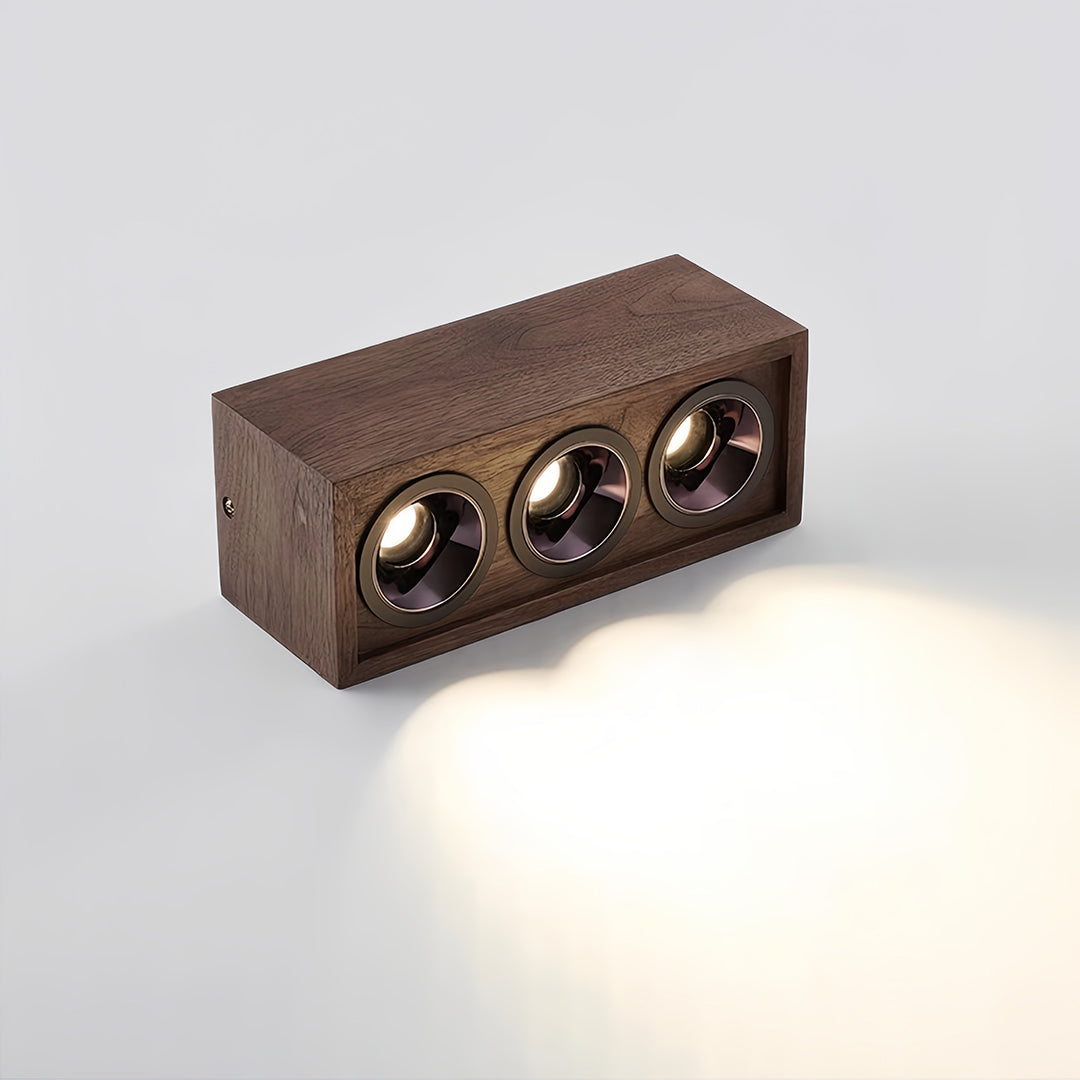 Walnut Multi-Head LED Recessed Downlights for Modern Interiors