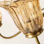 Aurelia Brass and Glass Six-Light Chandelier with Adjustable Chain