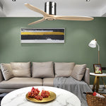Aria Wooden Ceiling Fan with Integrated LED Light – Modern Flush Mount Fandelier