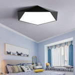 Nordic Geometric Wooden Flush Mount Ceiling Light with Acrylic Shade