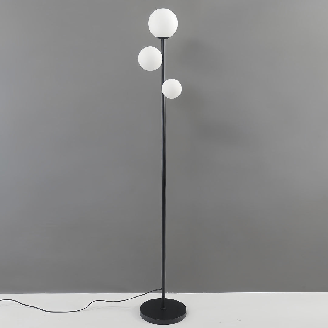 Aurelia Triple Globe Floor Lamp – Modern Sculptural Standing Light in Gold, Black, or White