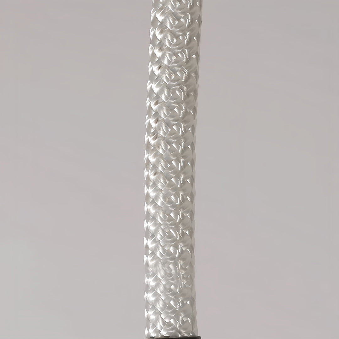 Linear LED Ceiling Light in Black with Woven Fiber Accents
