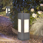 Industrial Square Path Light – Black Die-Cast Aluminum Bollard for Garden Walkways