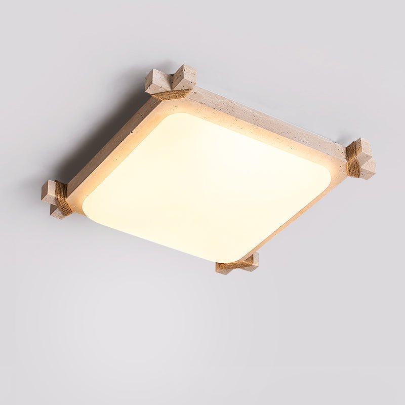 Xavren Travertine LED Flush Mount Ceiling Light for Modern Interiors
