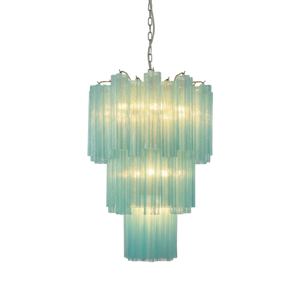 Modern Yellow Glass Tube Chandelier for Dining Room and Living Room