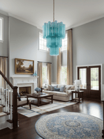 Modern Yellow Glass Tube Chandelier for Dining Room and Living Room