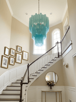 Modern Yellow Glass Tube Chandelier for Dining Room and Living Room