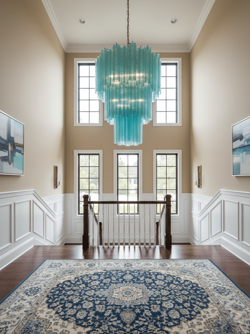 Modern Yellow Glass Tube Chandelier for Dining Room and Living Room