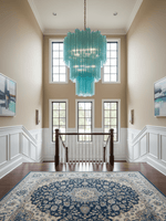 Modern Yellow Glass Tube Chandelier for Dining Room and Living Room