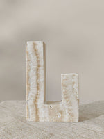 Sculptural Yellow Travertine Candle Holder for Modern Interiors