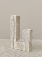 Sculptural Yellow Travertine Candle Holder for Modern Interiors