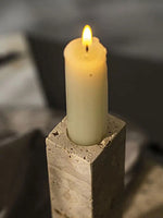 Sculptural Yellow Travertine Candle Holder for Modern Interiors