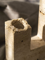 Sculptural Yellow Travertine Candle Holder for Modern Interiors