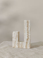 Sculptural Yellow Travertine Candle Holder for Modern Interiors