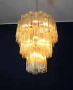 Modern Yellow Glass Tube Chandelier for Dining Room and Living Room