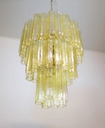 Modern Yellow Glass Tube Chandelier for Dining Room and Living Room