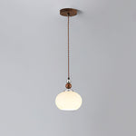 Yisi Po Pendant Light in Black Walnut and Glass, Modern Minimalist Hanging Lamp for Dining and Living Areas