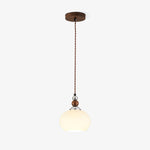 Yisi Po Pendant Light in Black Walnut and Glass, Modern Minimalist Hanging Lamp for Dining and Living Areas