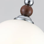 Yisi Po Pendant Light in Black Walnut and Glass, Modern Minimalist Hanging Lamp for Dining and Living Areas