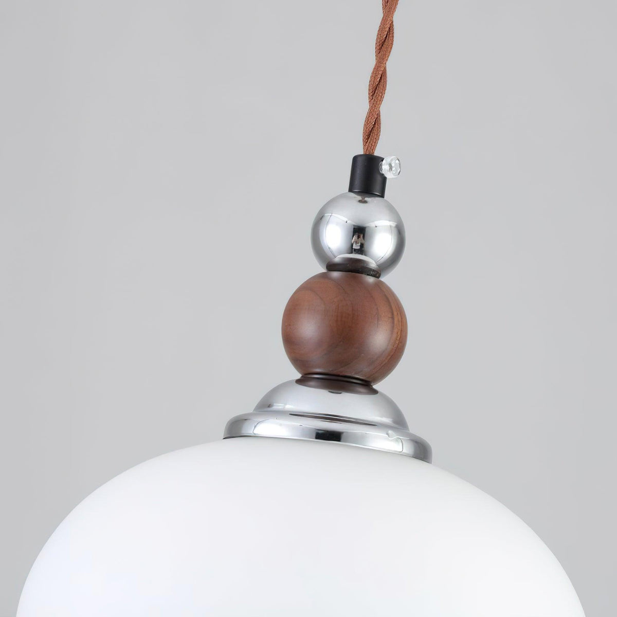 Yisi Po Pendant Light in Black Walnut and Glass, Modern Minimalist Hanging Lamp for Dining and Living Areas