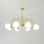 Yisu Brass Chandelier – Vintage Glass Globe Pendant Light for Modern Interiors
