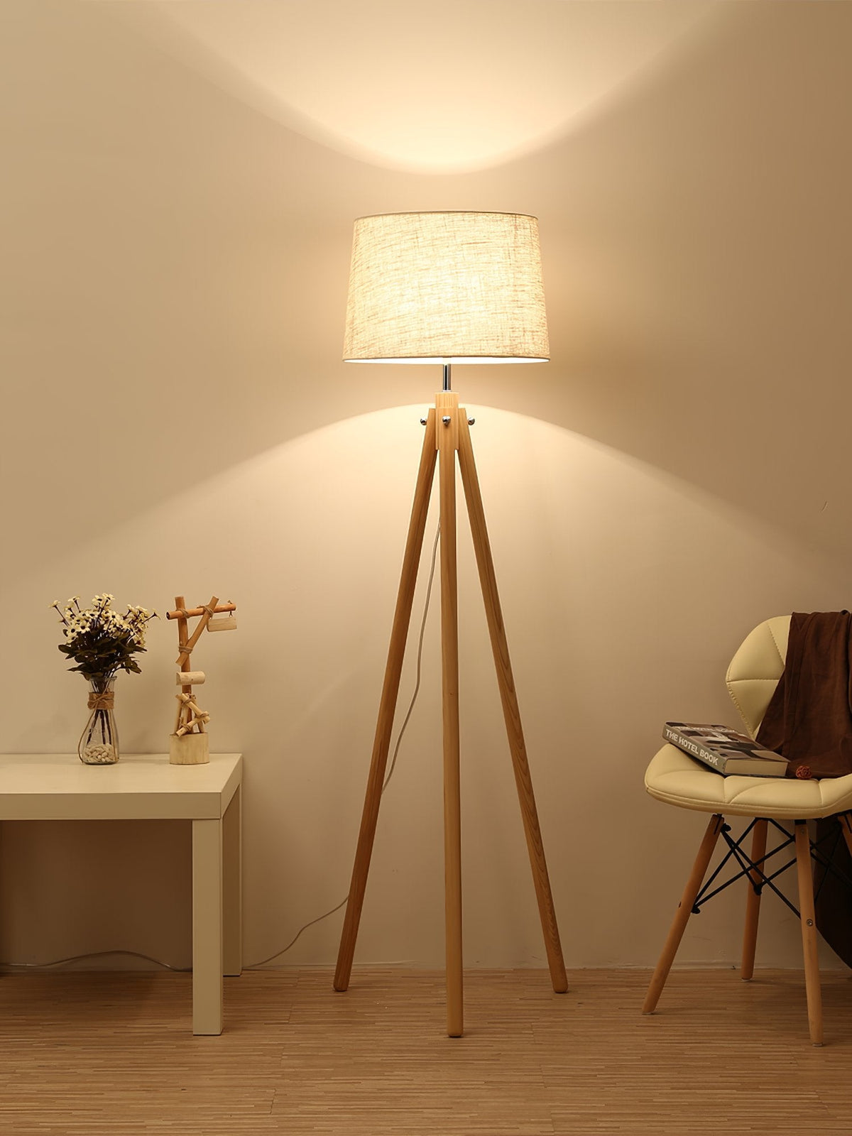York Tripod Wooden Floor Lamp