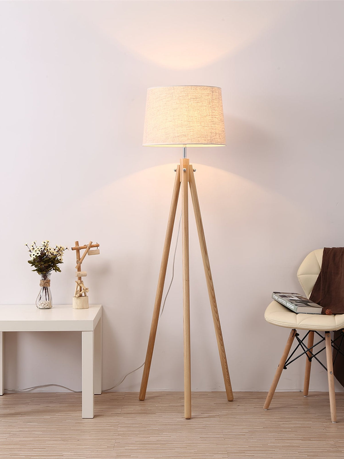 York Tripod Wooden Floor Lamp