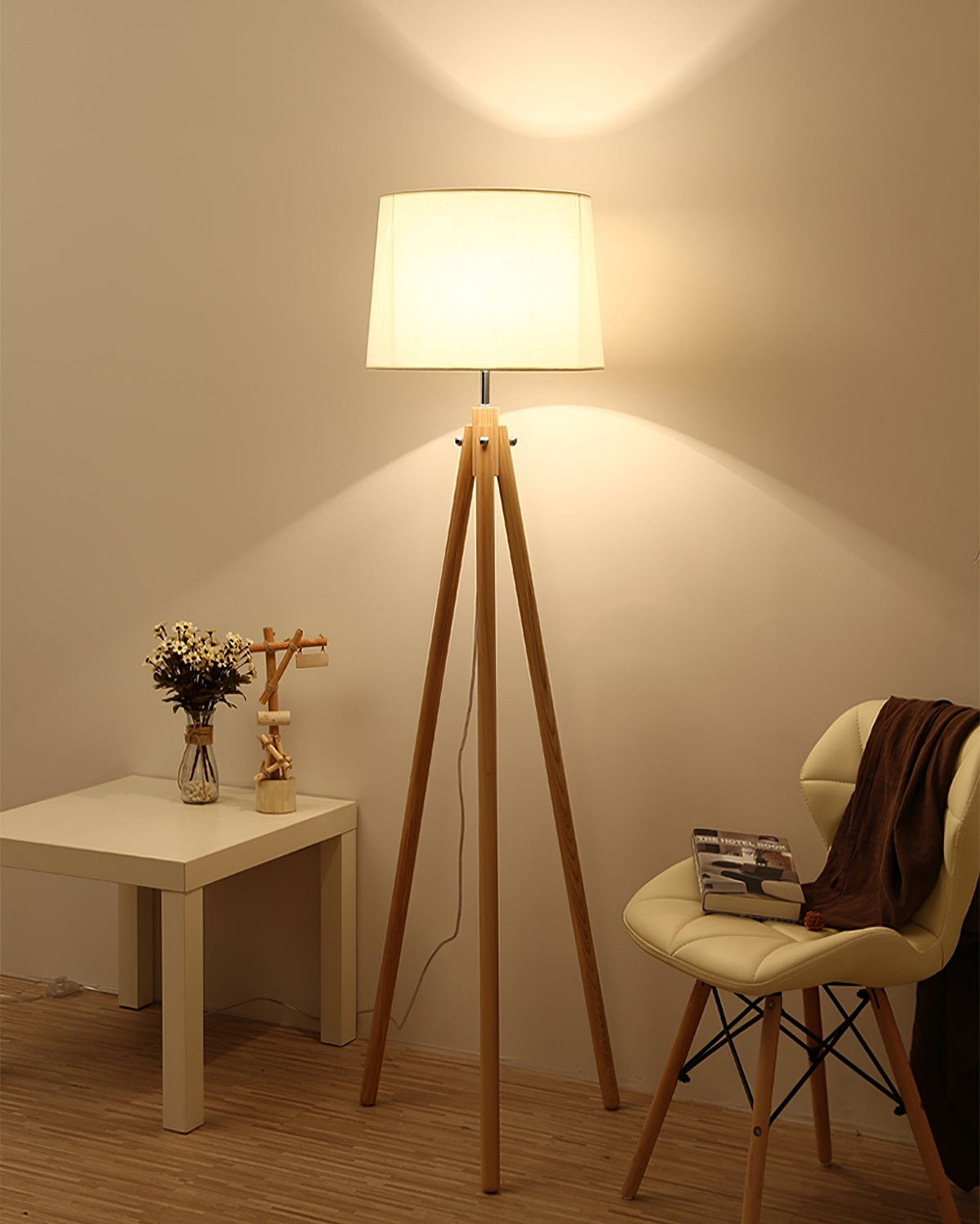 York Tripod Wooden Floor Lamp