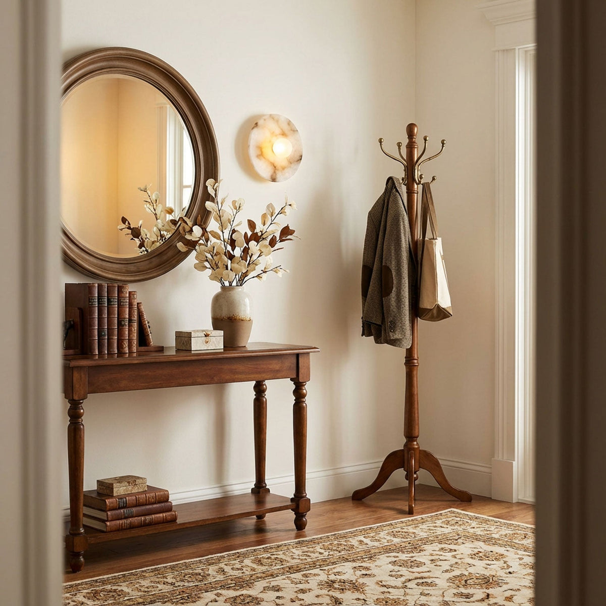 Yunhua Alabaster Wall Sconce – Modern Minimalist Round Wall Light