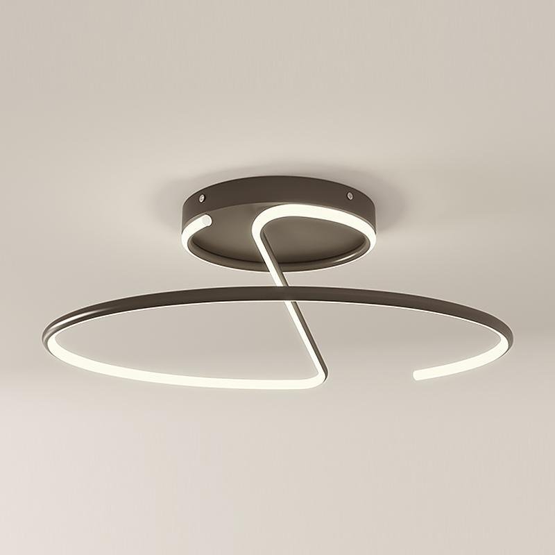 16 Inch Sleek Wire Inspired Circular Modern Led Semi Flush Mount Ceiling Light