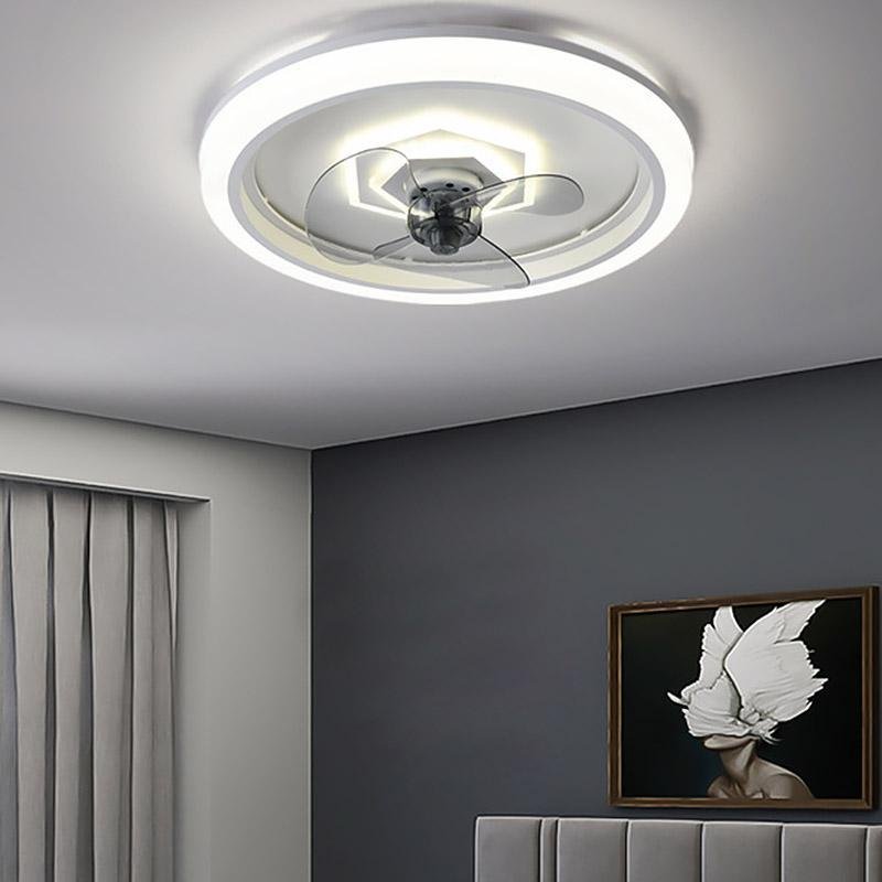 Aura 20" LED Ceiling Fan with Remote Control – Modern Flush Mount Light for Bedroom & Living Room