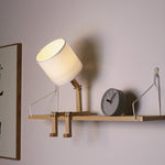 Adjustable Led Wooden Sitting Robot Table Lamp