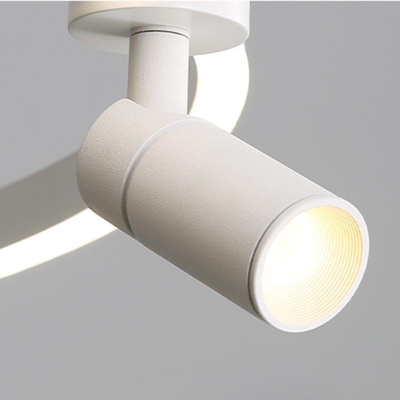 Linear LED Chandelier with Adjustable Spotlights for Modern Interiors