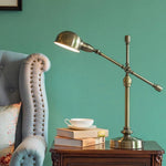 Mid-Century Modern Dome Desk Lamp with Adjustable Arm in Copper Finish