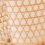 Rustic Woven Bamboo Table Lamp With Cylinder Led Light Usb Port