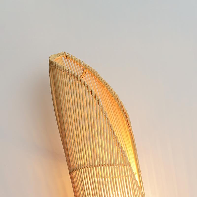 Organic Bamboo Wall Sconce — Handcrafted Natural Wood Lighting for Modern Interiors