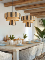 Zarora Handwoven Raffia Pendant Light – Natural Fiber Designer Lamp