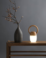 Zen Buddha Portable Table Lamp – Handcrafted Wooden LED Accent Light