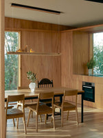 Zen Ridge Wooden Linear LED Pendant Light for Dining Room and Kitchen Island