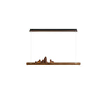 Zen Ridge Wooden Linear LED Pendant Light for Dining Room and Kitchen Island
