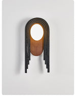 Zenith Art Deco Wall Sconce with Travertine and Walnut Reflector