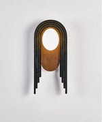 Zenith Art Deco Wall Sconce with Travertine and Walnut Reflector