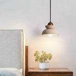 Zenith Tier Pendant Light in Natural Travertine and Walnut