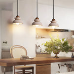 Zenith Tier Pendant Light in Natural Travertine and Walnut